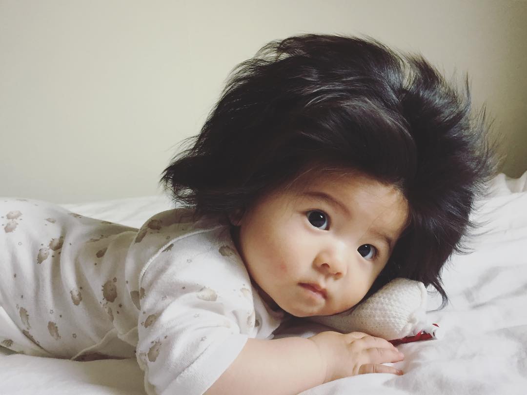 This Baby Has Luscious Hair at Six Months Old