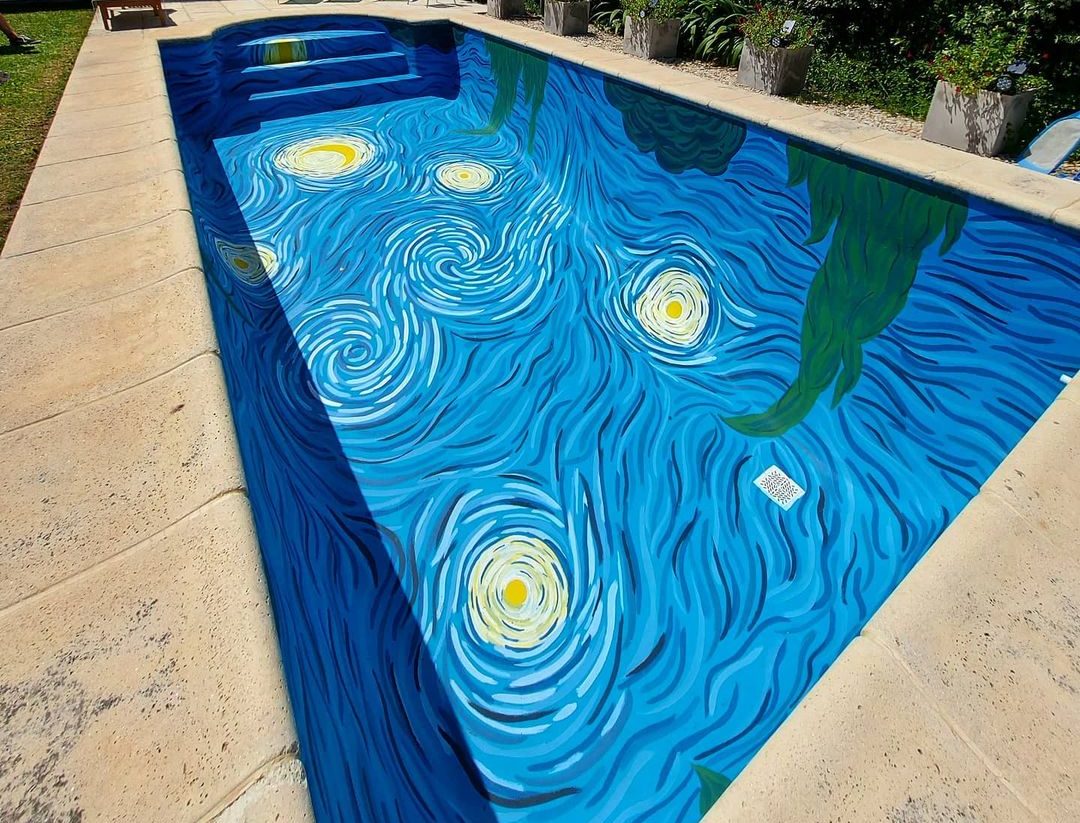 These Awesome Swimming Pools Have "The Starry Night" Painted Inside