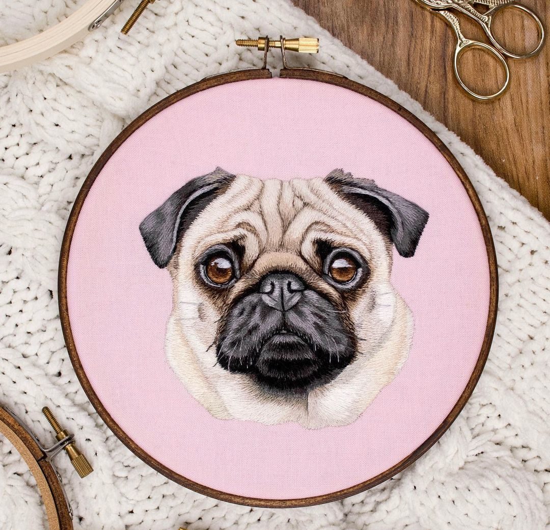 Michelle Staub Will Give You Cuteness Overload With Her Pet Portrait Embroidery https