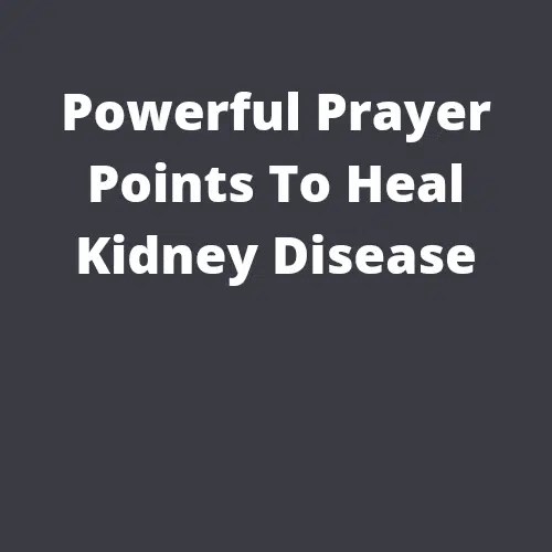 Powerful Prayer Points To Heal Kidney Disease Everyday Prayer Guide