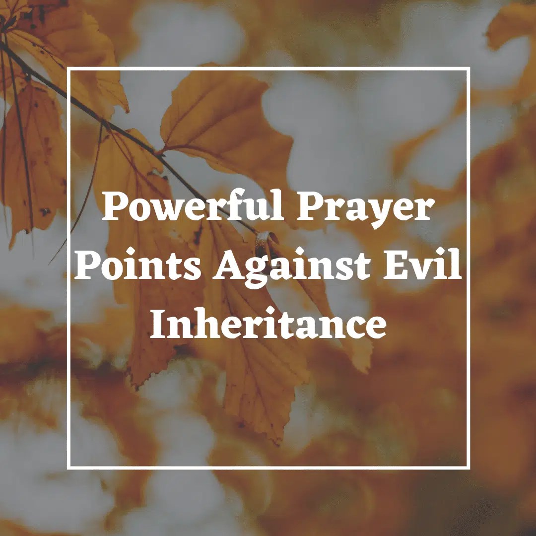 Powerful Prayer Points Against Evil Inheritance Everyday Prayer Guide