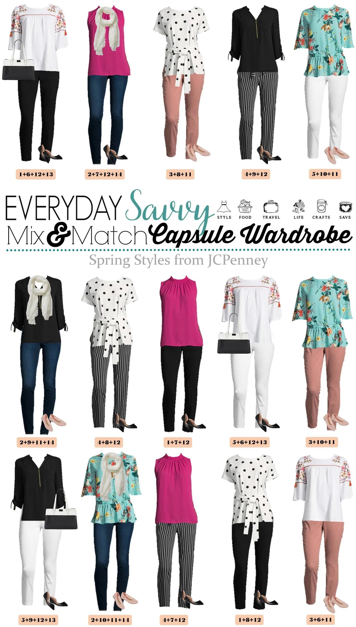 JCPenney Spring Clothes Capsule Wardrobe Outfit Ideas