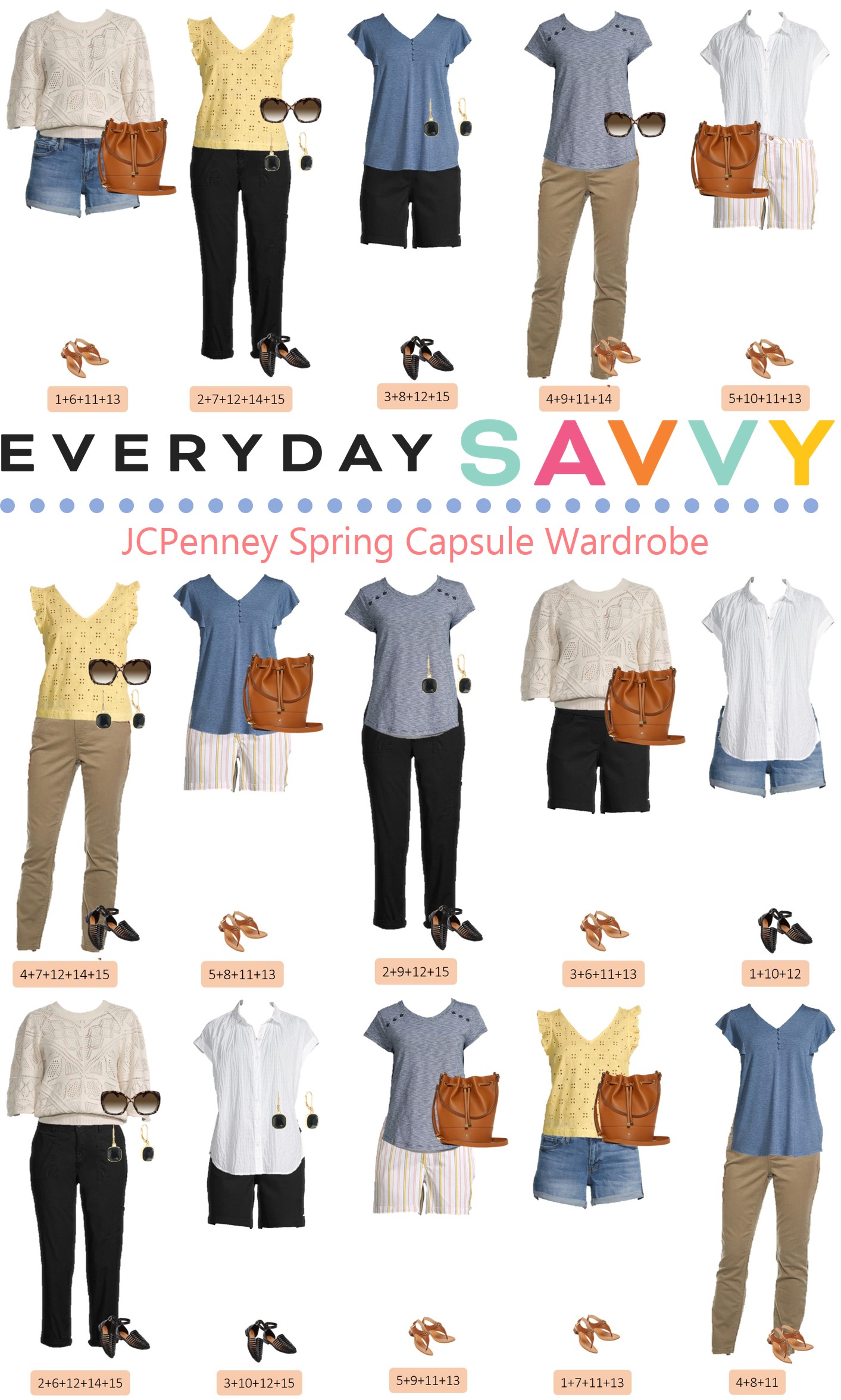 JCPenney Spring Clothes Capsule Wardrobe Outfit Ideas Everyday Savvy