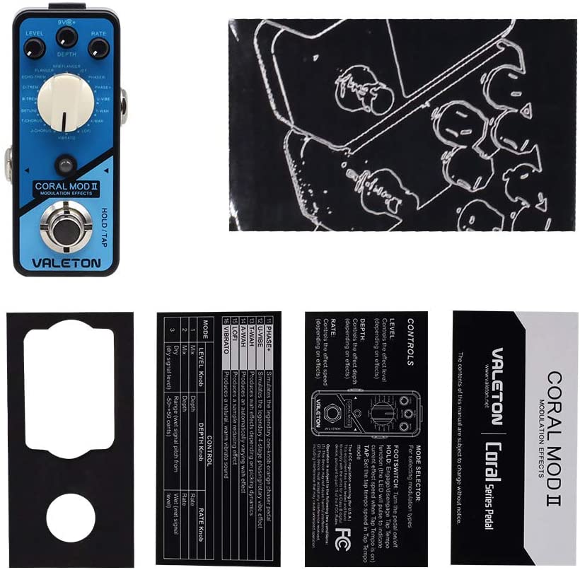 Valeton Coral Mod II Digital Modulation Chorus Flanger Phaser Univibe