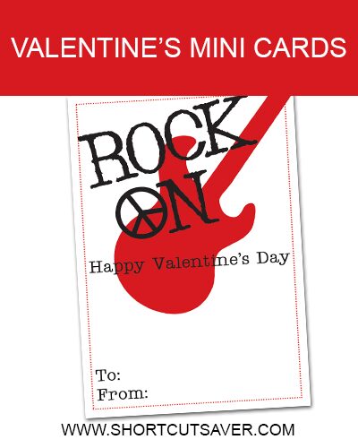 FREE Rock On Valentine Printable - Everyday Shortcuts