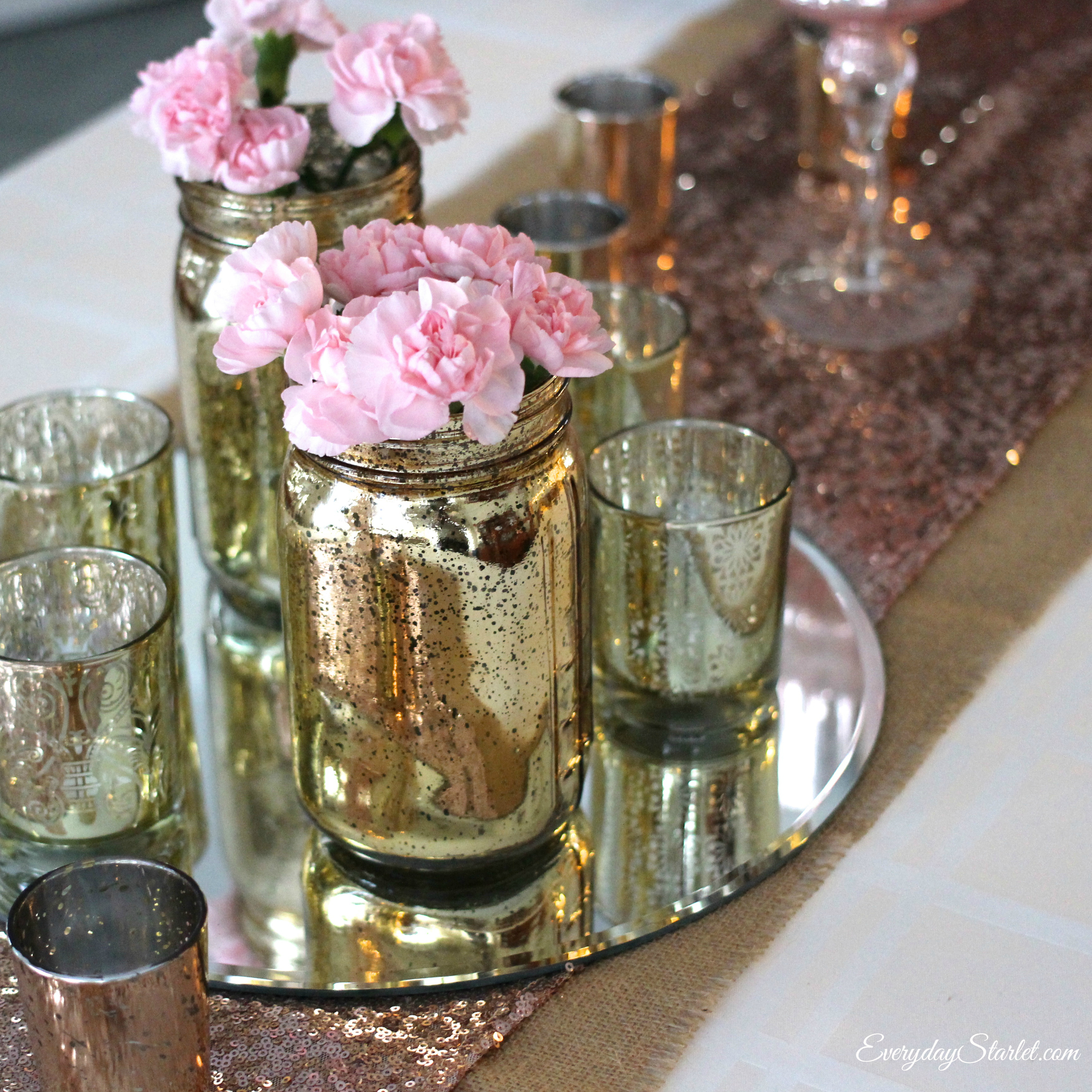 Glamorous Pink and Gold Valentine’s Day Tablescape Everyday Starlet
