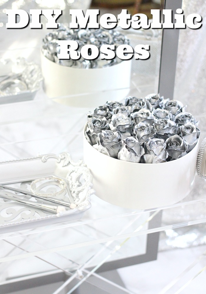 DIY Metallic Roses Instagram Flowers How to Spray Paint Artificial Flowers Everyday Starlet