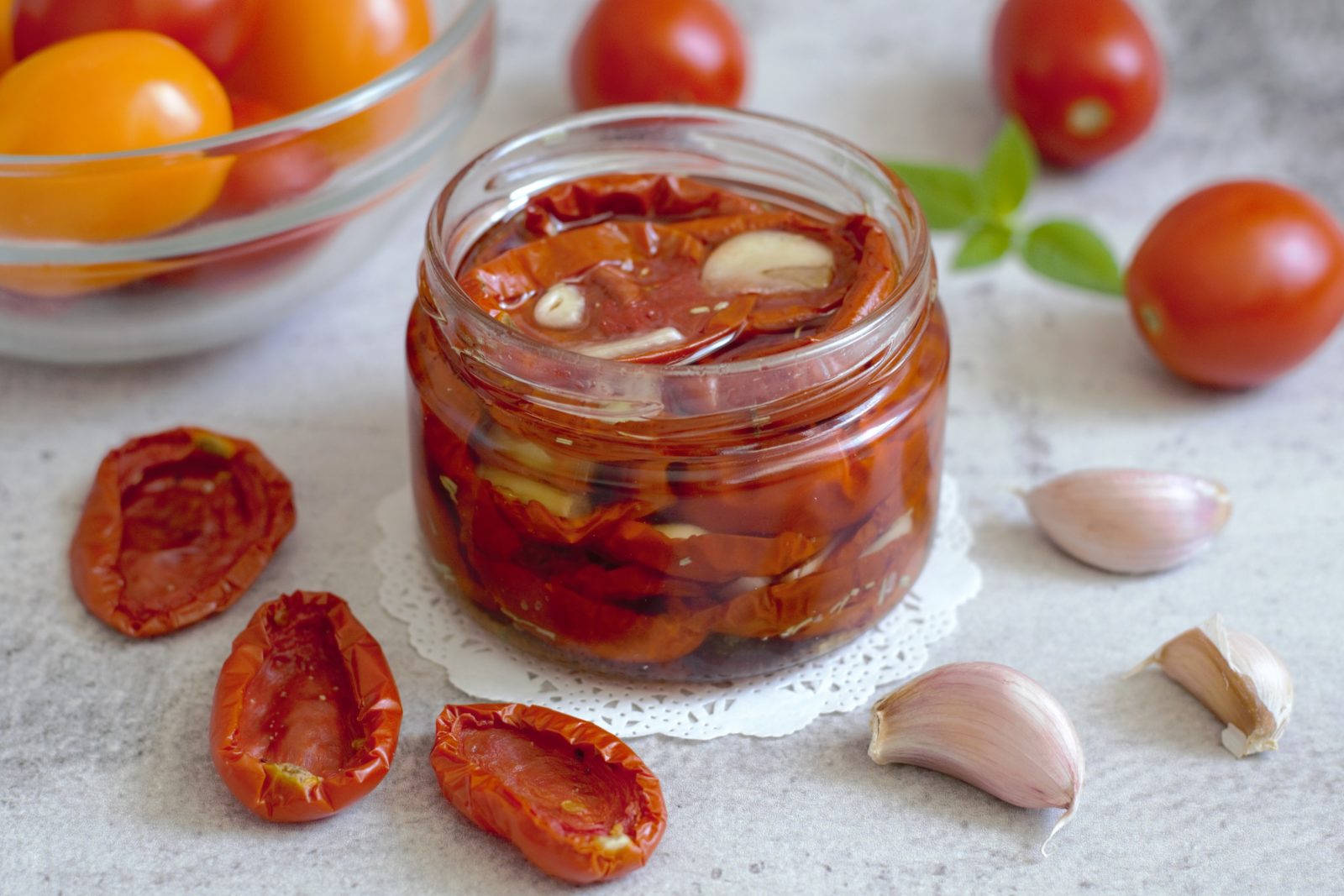 Sun dried tomatoes in oil in oven recipe with photo
