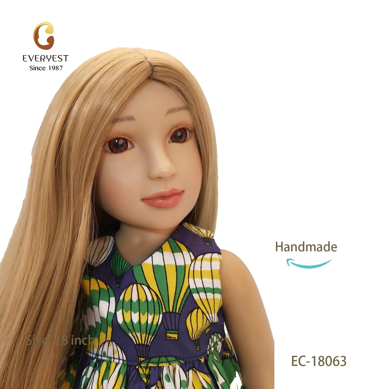 18 Inch Full Vinyl Doll With Fashionable Dress EC18063 American girl