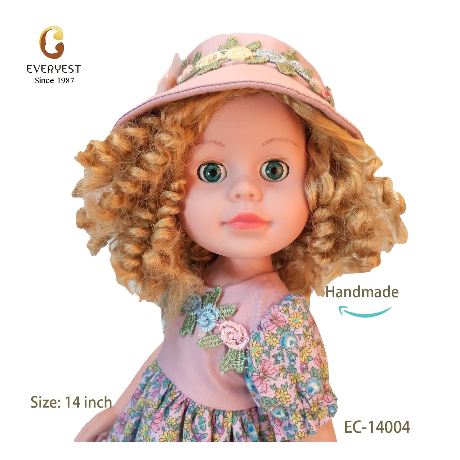 14 InchCute American Girl Doll ag doll store with Curly Brown Hair EC