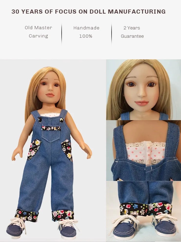 New Arrival 18 Inch Full Vinyl American Girl Doll with Fashion