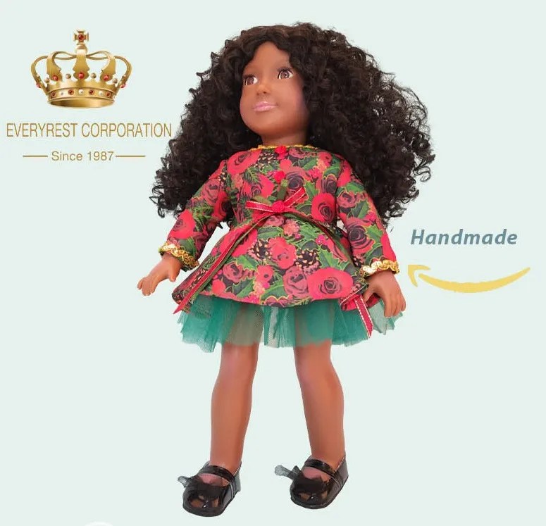 Afro Curly Hair Black African Dolls EC18043 American girl Doll