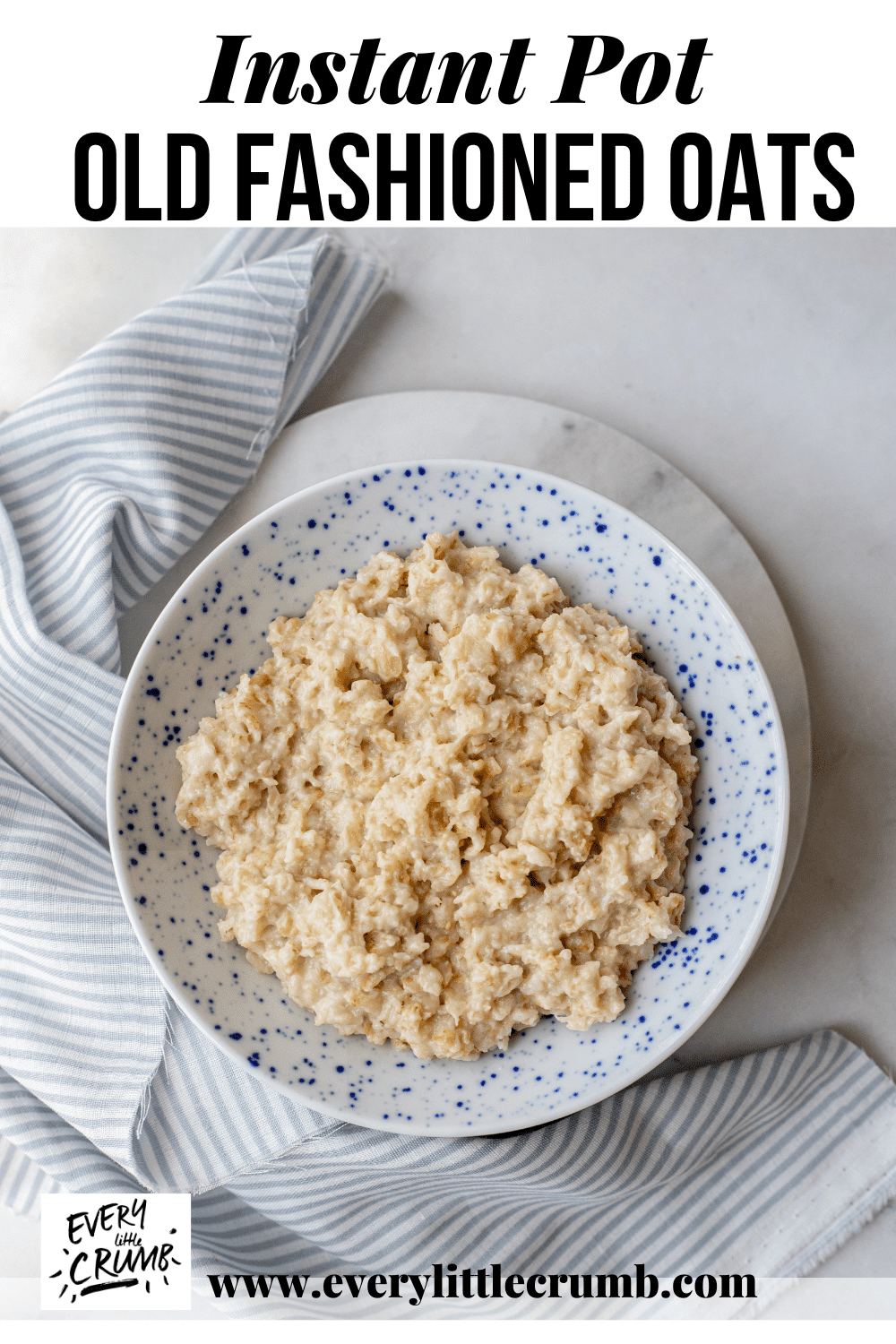 Instant Pot Oatmeal Every Little Crumb old fashioned or steel cut