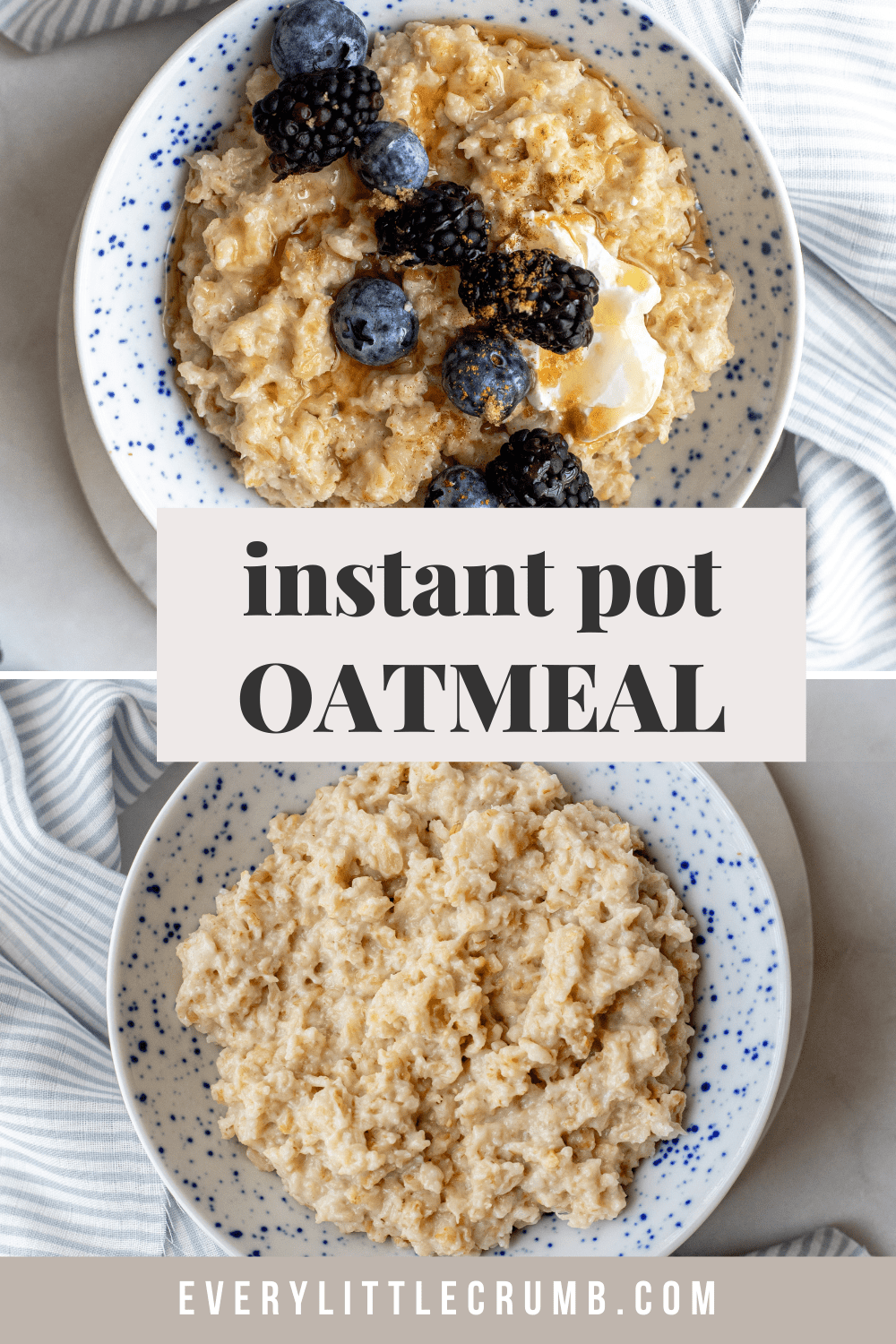 Instant Pot Oatmeal Every Little Crumb old fashioned or steel cut oats Every Little Crumb