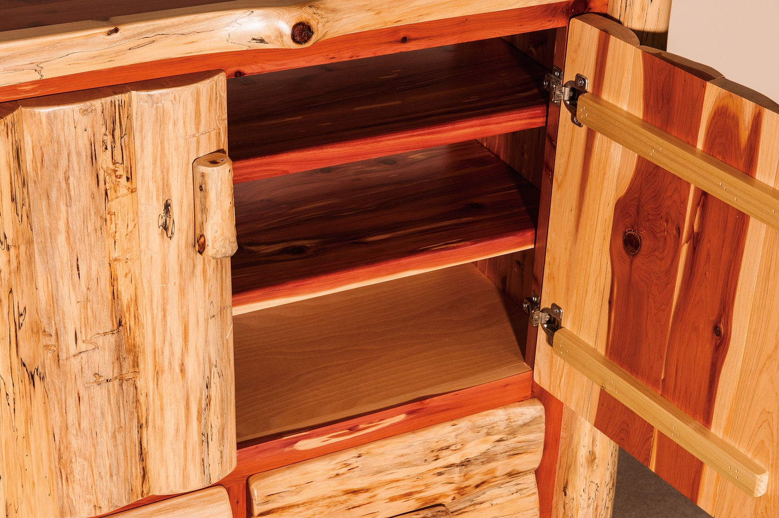 Red Cedar TV Stand with Opening & Option Shelf — Everything Amish