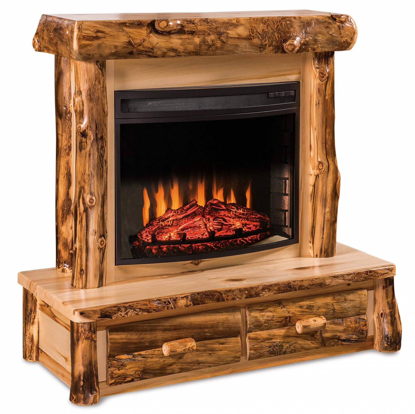 Rustic Pine Fireplace — Everything Amish