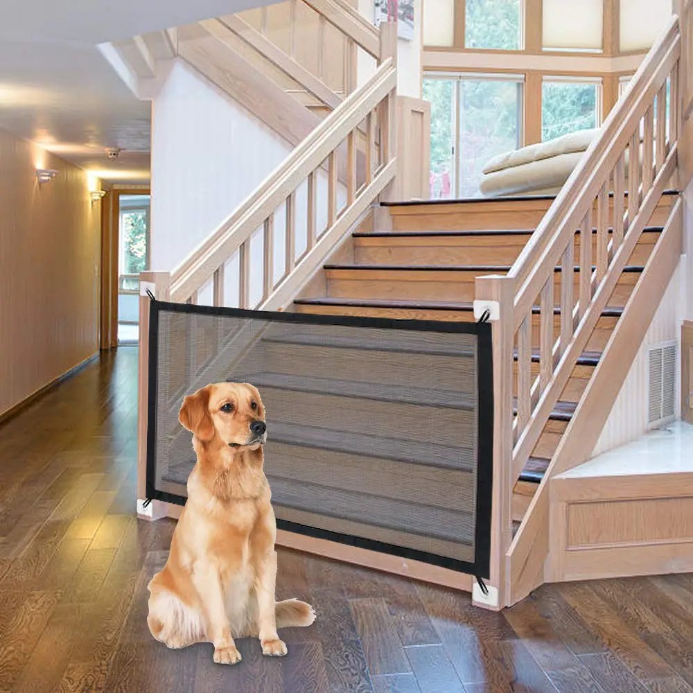 Dog Gate Ingenious Mesh Dog Fence For Indoor and Outdoor Safe Pet Dog
