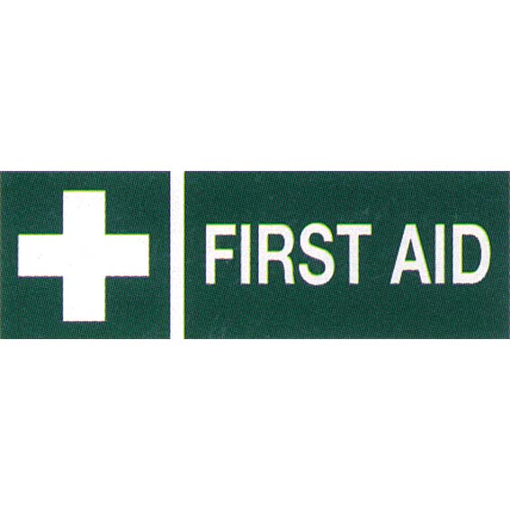 Livingstone Printed Sign 'First Aid', 100 x 300 mm, Self Adhesive