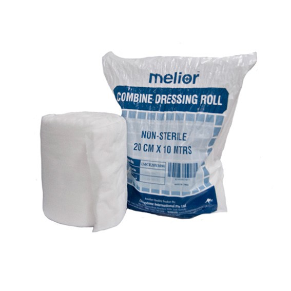 Melior Combine Dressing Roll, Nonwoven, Cotton Fill, NonSterile, 20cm