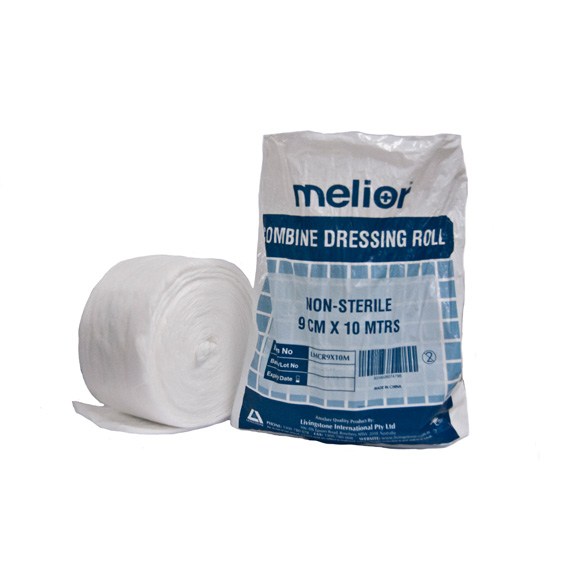 Melior Combine Dressing Roll, Nonwoven, Cotton Fill, NonSterile, 9cm x