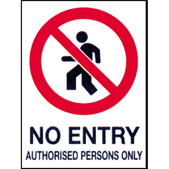 Australian Safety Printed Sign 'No Entry', 300 x 450 mm, Metal, Each