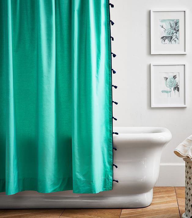 Color On Color Tassel Shower Curtain Everything Turquoise