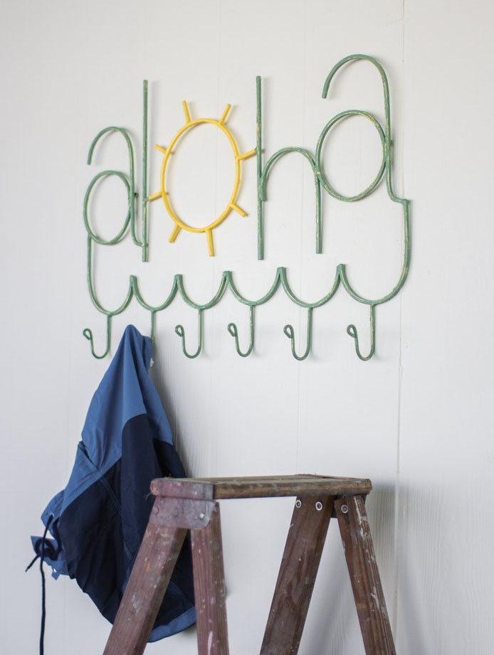 Painted Metal Aloha Coat Rack Everything Turquoise