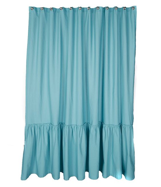 Posh Ruffled Shower Curtain Everything Turquoise