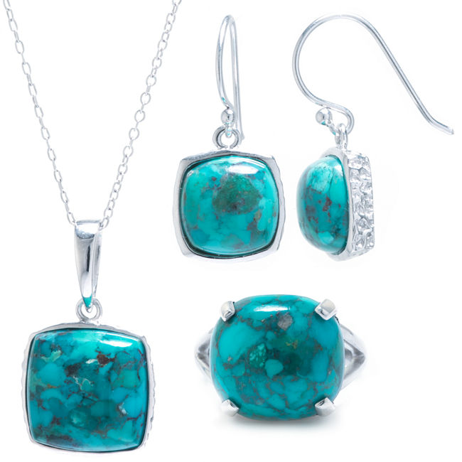 Sterling Silver Enhanced Turquoise 3pc. Jewelry Set Everything Turquoise