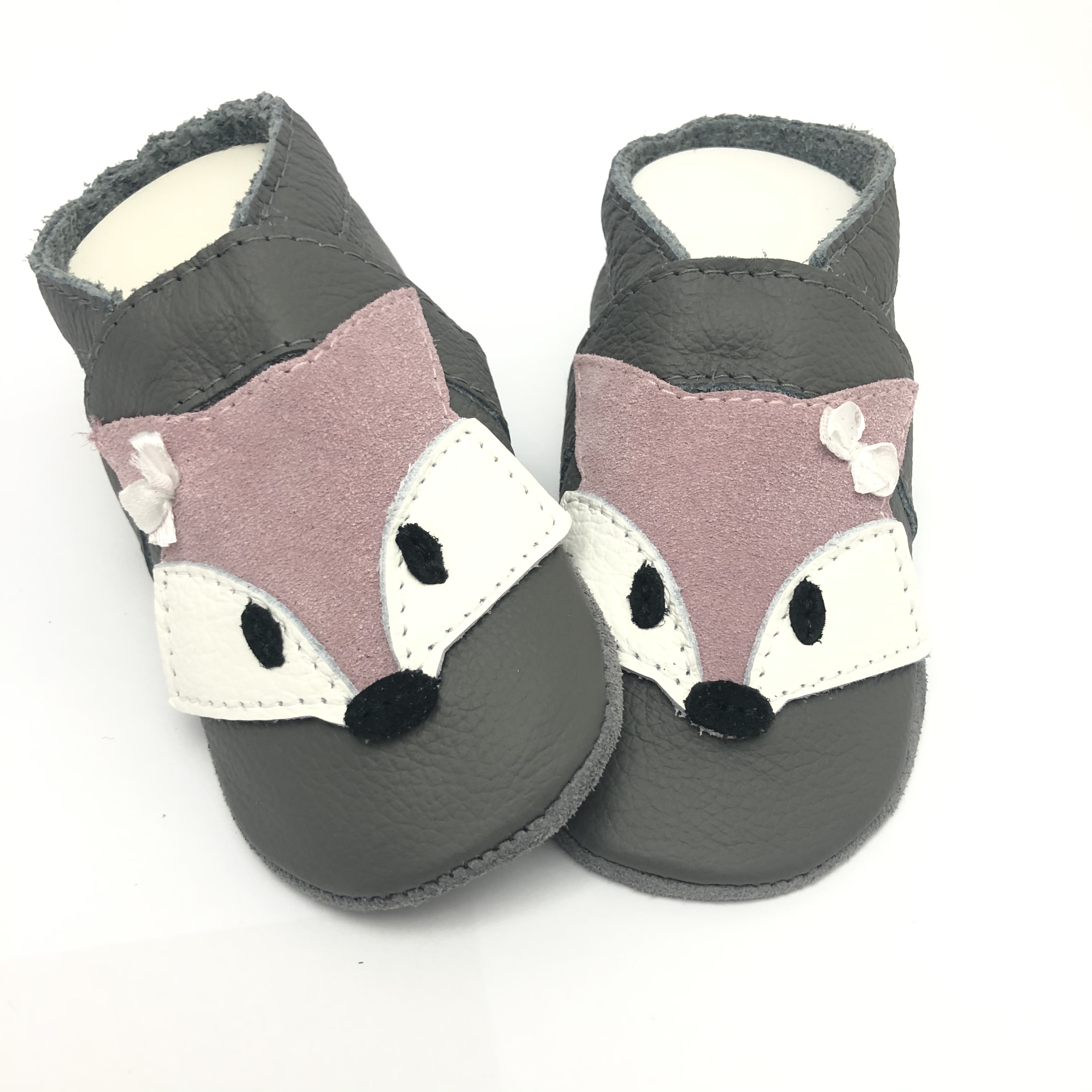 Krabbelschuhe Fuchs Rosa (mit Namen optional) eveyos