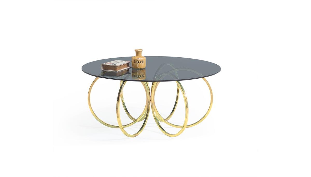 Olimpik Gold Metal Coffee Table Evgor Luxury