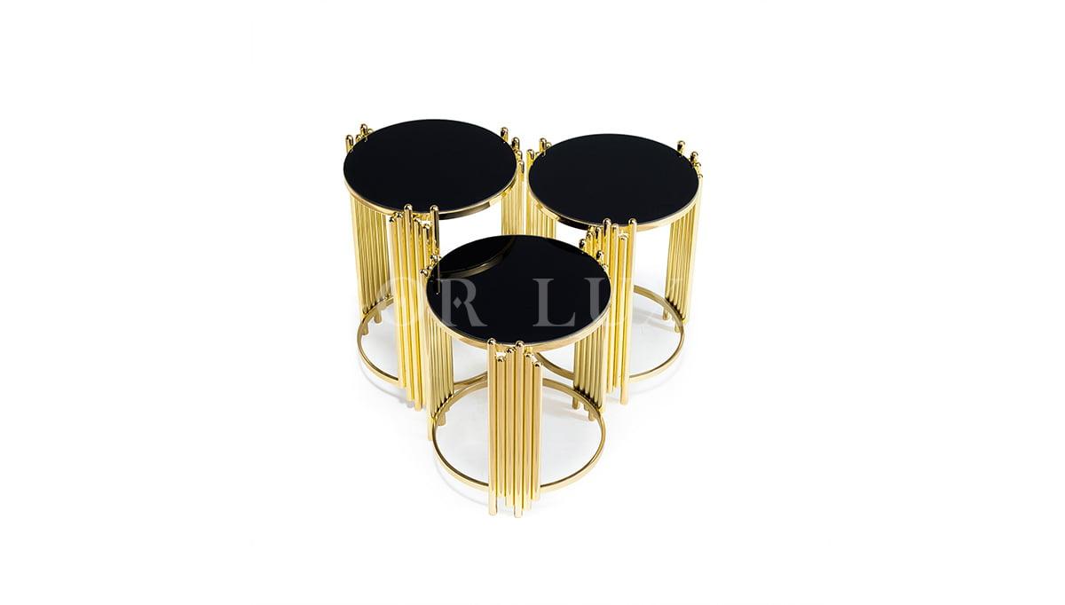 Tasil Gold Metal Nesting Table Evgor Luxury