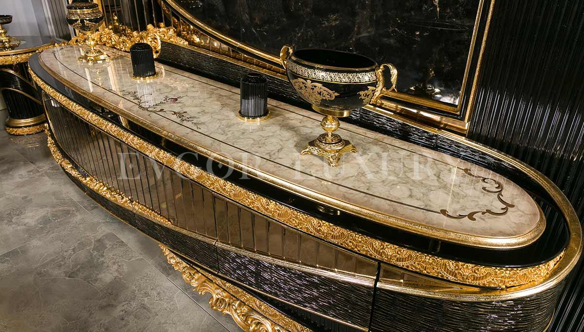 Royal Black Classic TV Unit Evgor Luxury