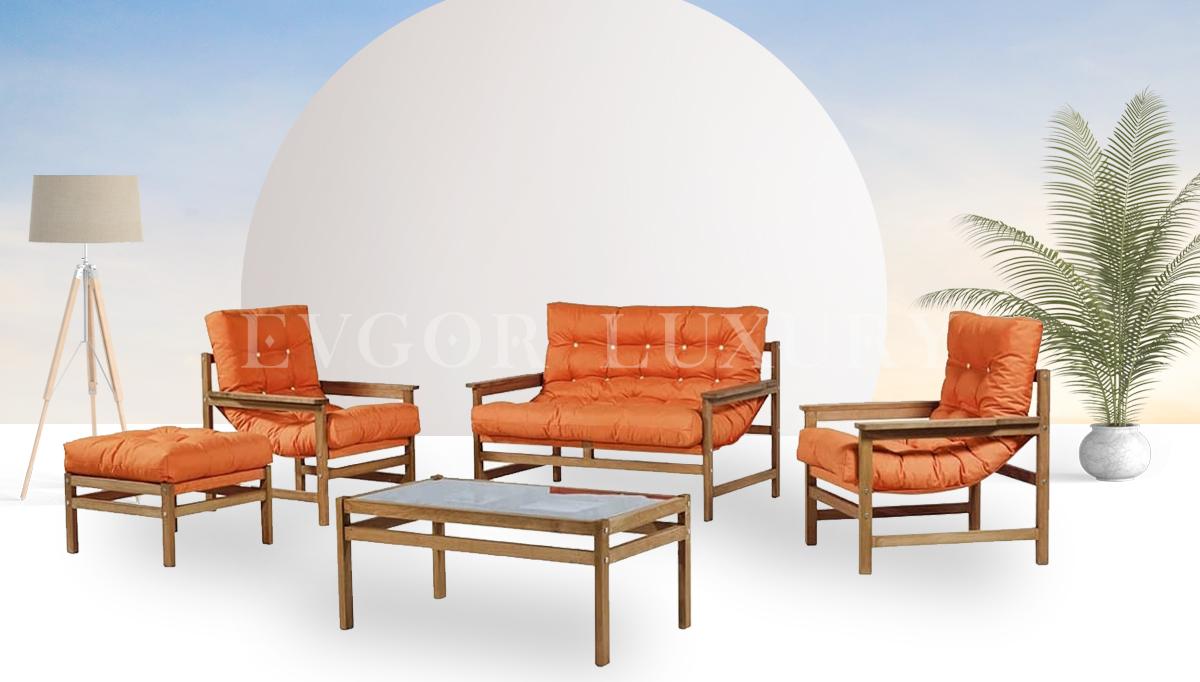 Fermont Orange Outdoor Furniture Set Evgor Luxury