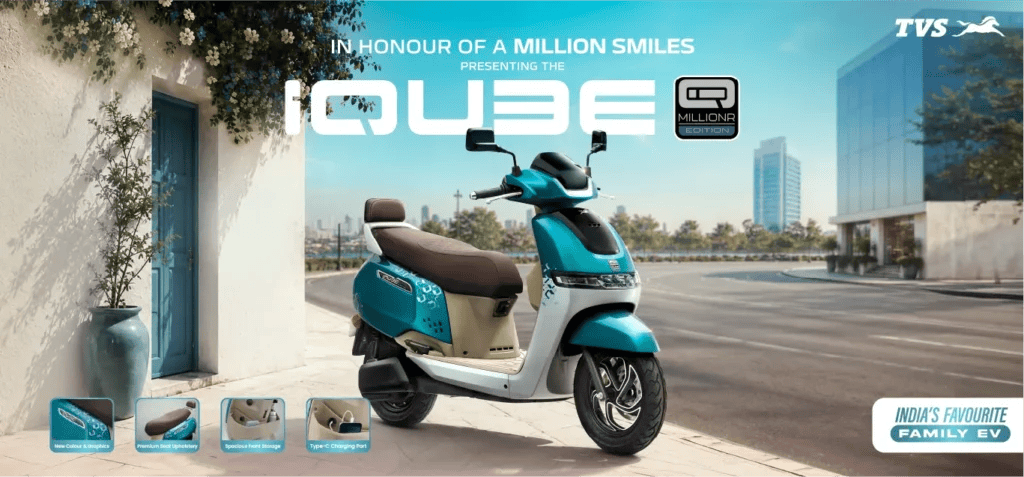 TVS iQube MillionR Special Edition Arrives at ₹1.40 Lakh with Northern Lights-Inspired Design TVS iQube MillionR Special Edition Arrives at ₹1.40 Lakh with Northern Lights-Inspired Design
