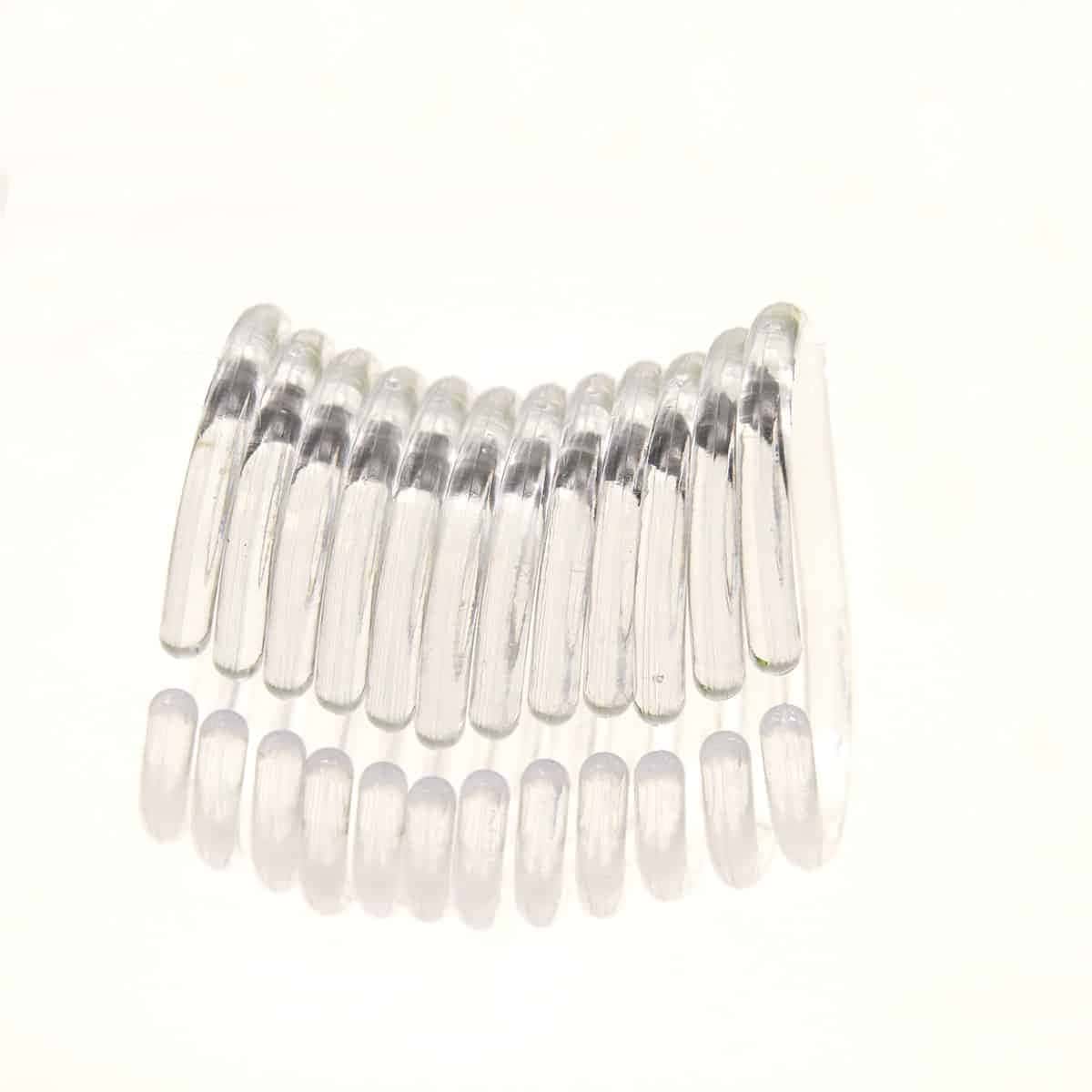 Shower Curtain Rings Plastic Hooks Solid And Clear Color Set of 12 Clear
