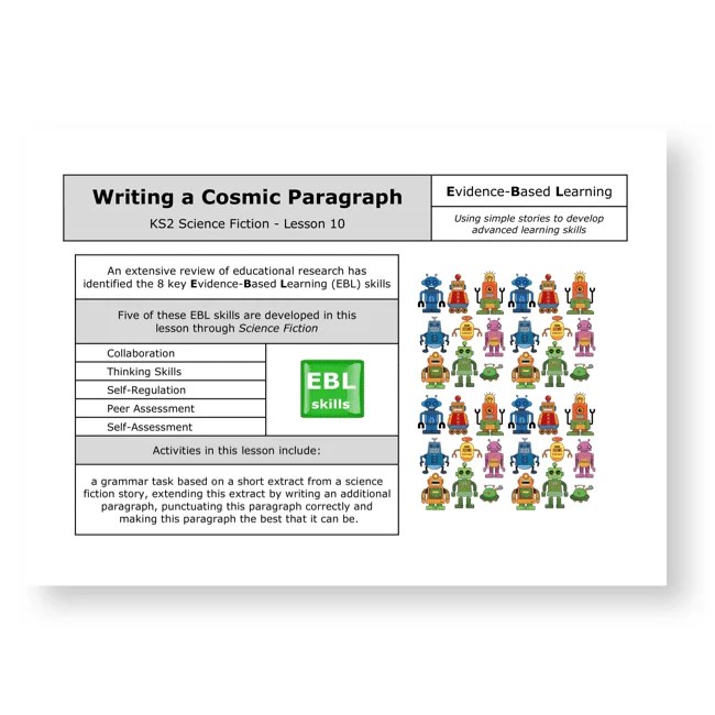 Writing and punctuating a paragraph.