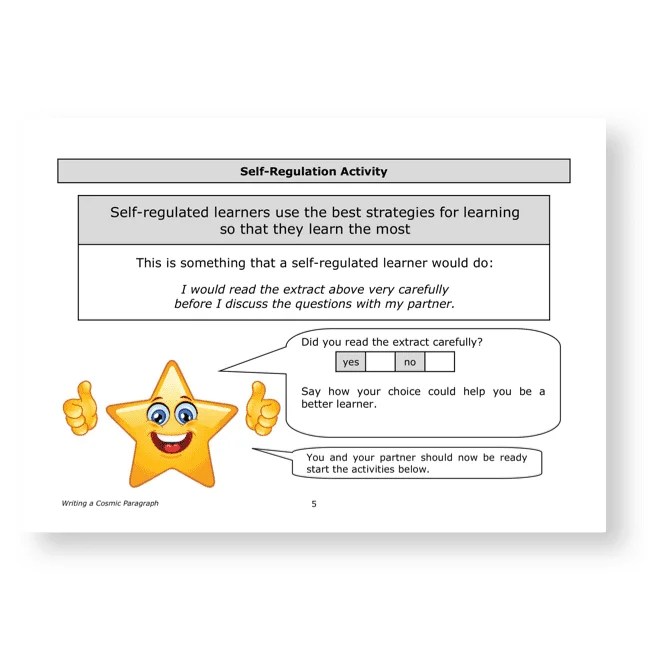 Writing and punctuating a paragraph.