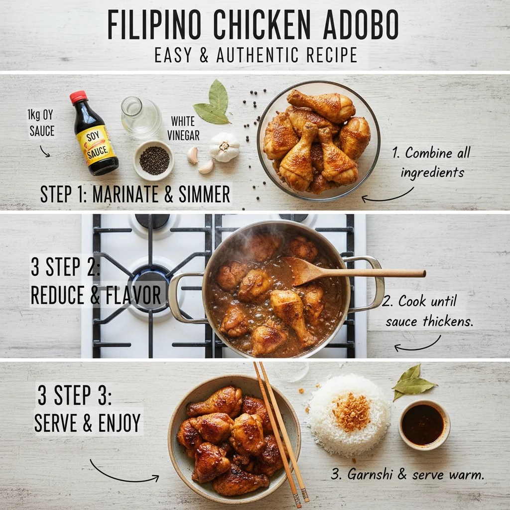 3 Steps To Authentic Filipino Chicken Adobo (Savory) Evil Chef Mom