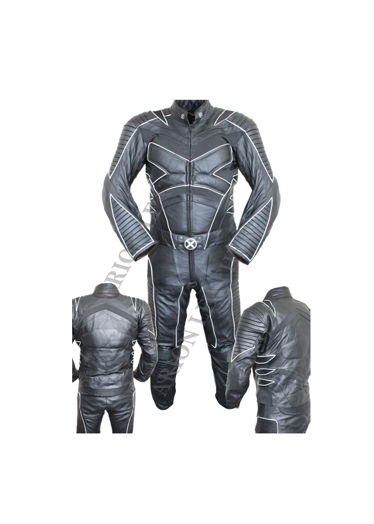 Black 2Piece Motorcycle Leather Suit Eviron Sports