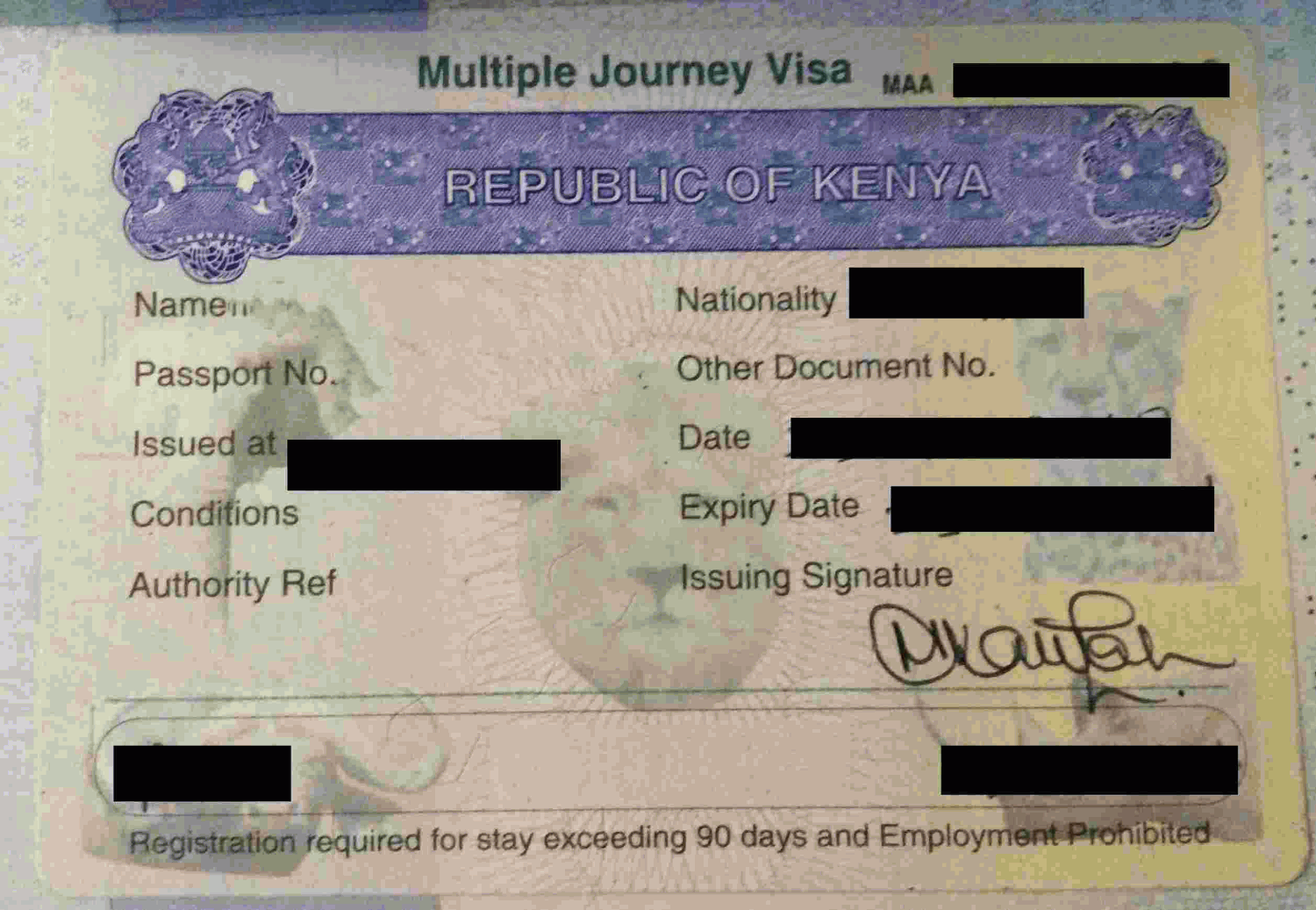 Kenya Multiple Entry Visa eVisa Kenya