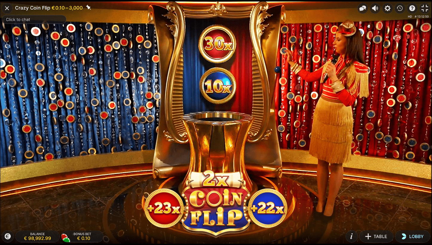 Crazy Coin Flip Evo Casino