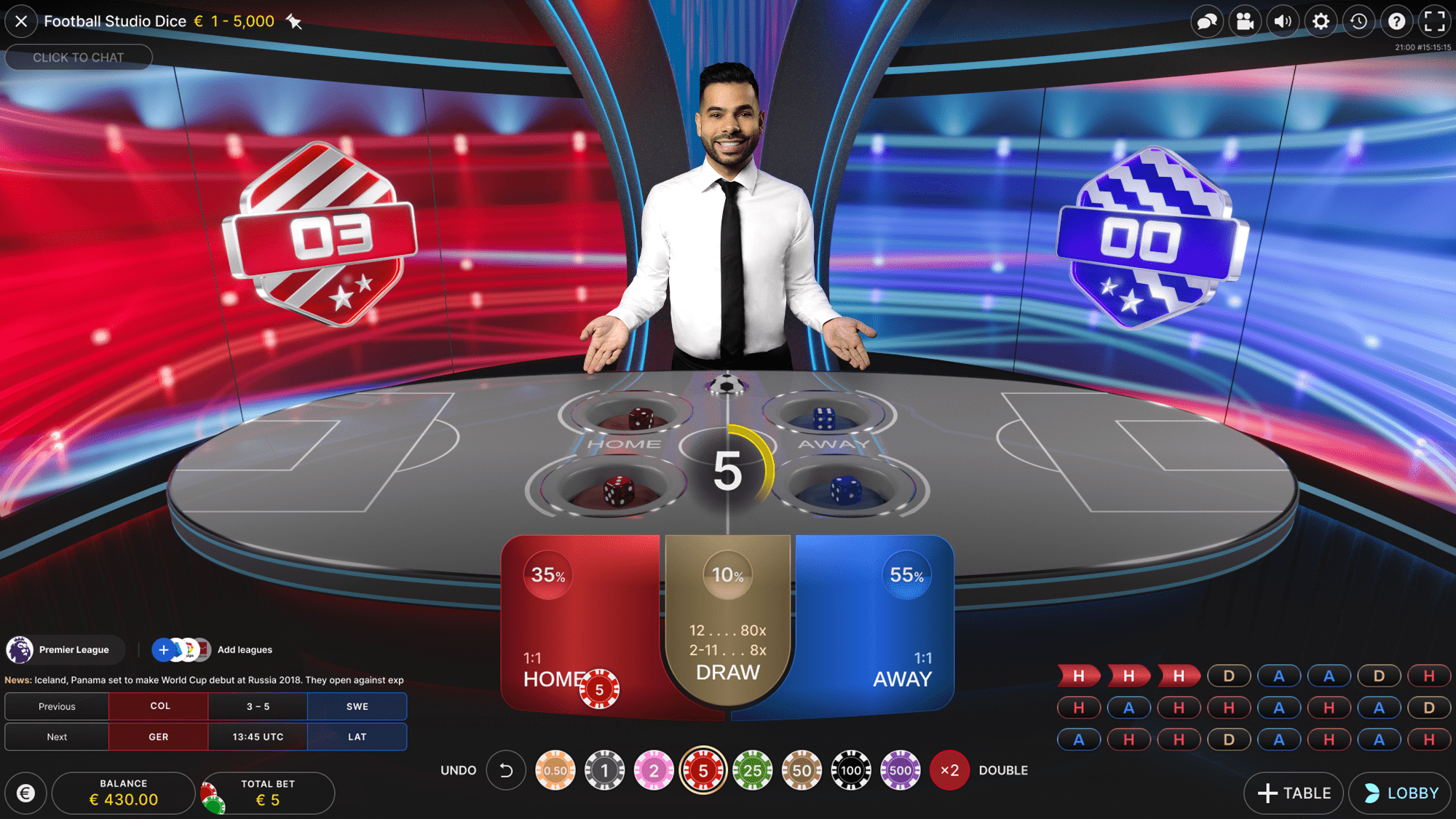 Football Studio Dice Evo Casino