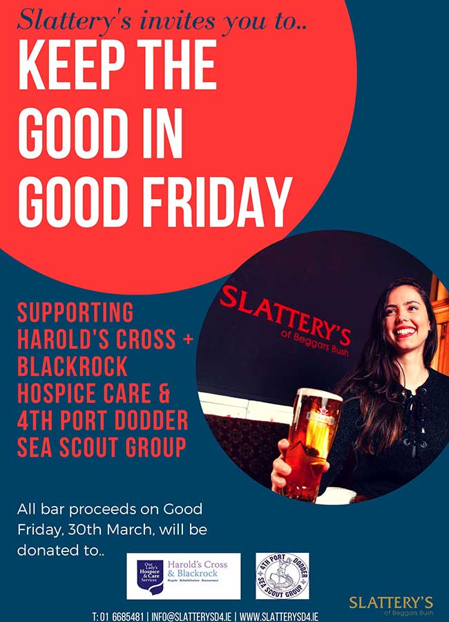 Dublin Pub Slattery's To Donate All Bar Proceeds From Good Friday
