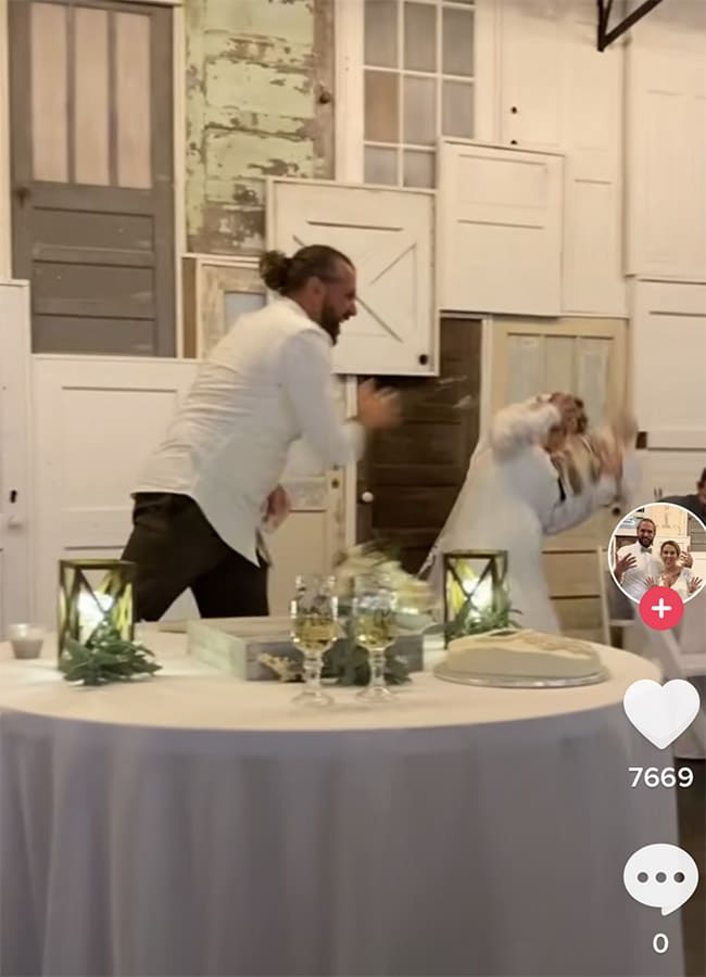 Outrage Online As Video Shows Groom Throw Wedding Cake At His Bride