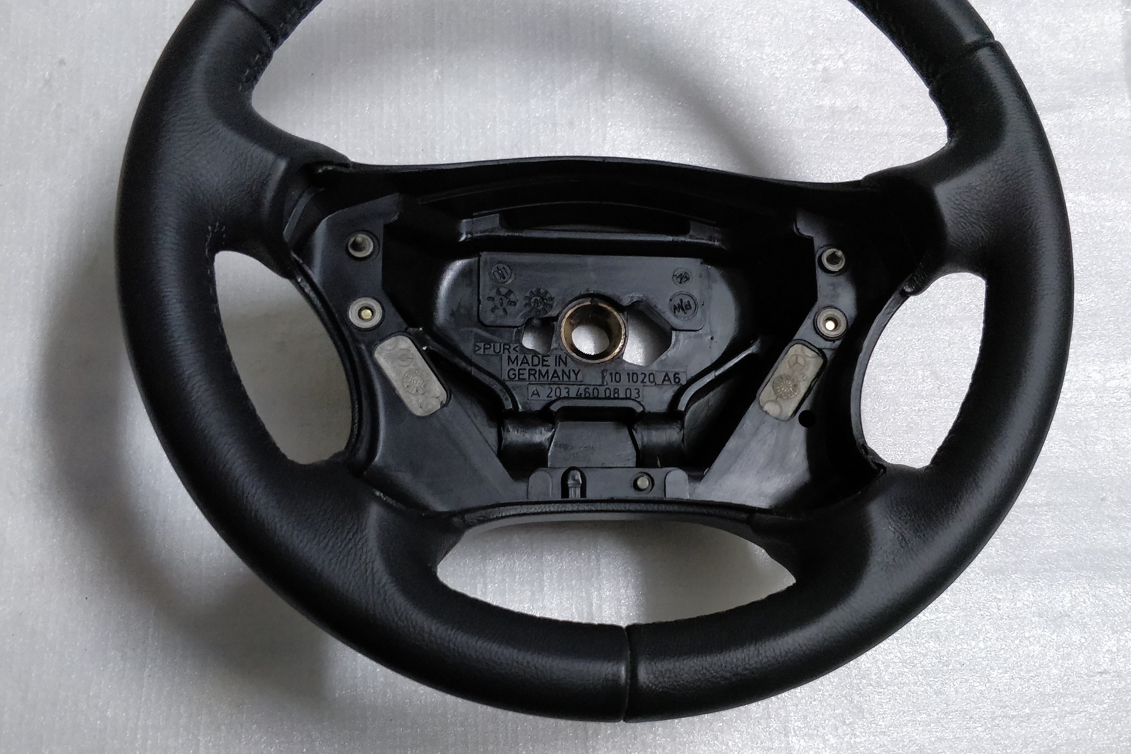 Mercedes W203 S203 Steering Wheel Black Leather Cclass A2034600803