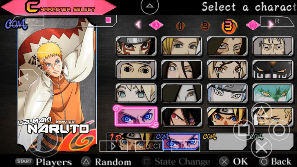 Naruto game characters pnaware