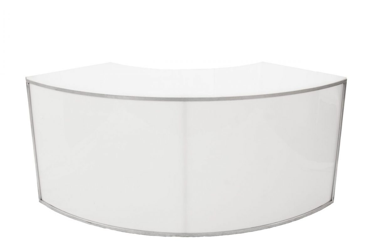 Curved White Bar (with or without LED Lighting)