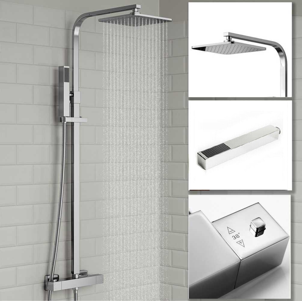 Square Thermostatic Bar Shower Evolve Bathrooms