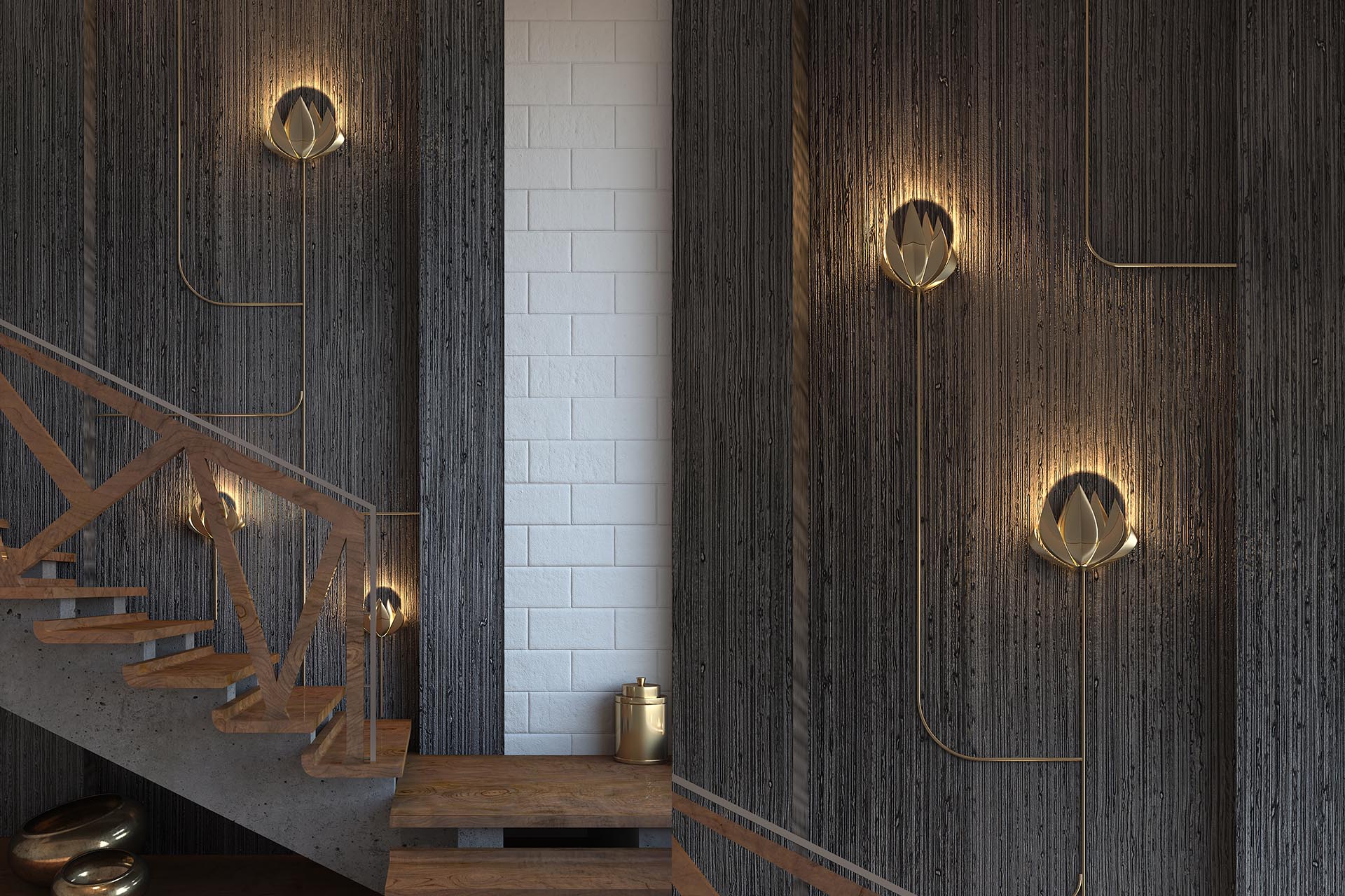 Accent wall designed using an Ink Drip Gun Metal Finish Evolve India